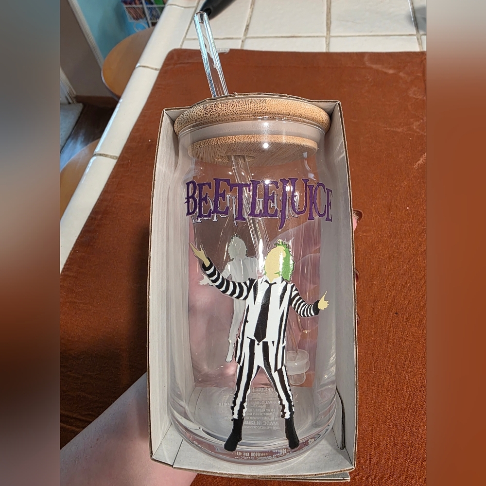 Beetlejuice Glass Cup